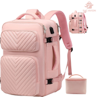 Sac cabine Ryanair 36-55L noir avec poches multiples et design compact