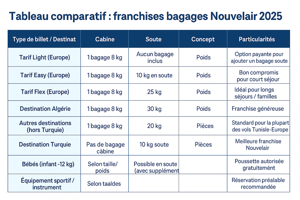 Tout savoir sur les bagages avec Nouvelair : règles, astuces, bons plans ✈️