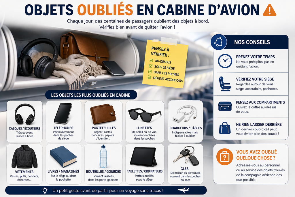 Objet oublié en cabine : que faire ?