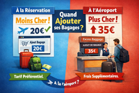 Est-ce moins cher de payer pour les bagages au moment de la réservation plutôt qu’à l’aéroport ?