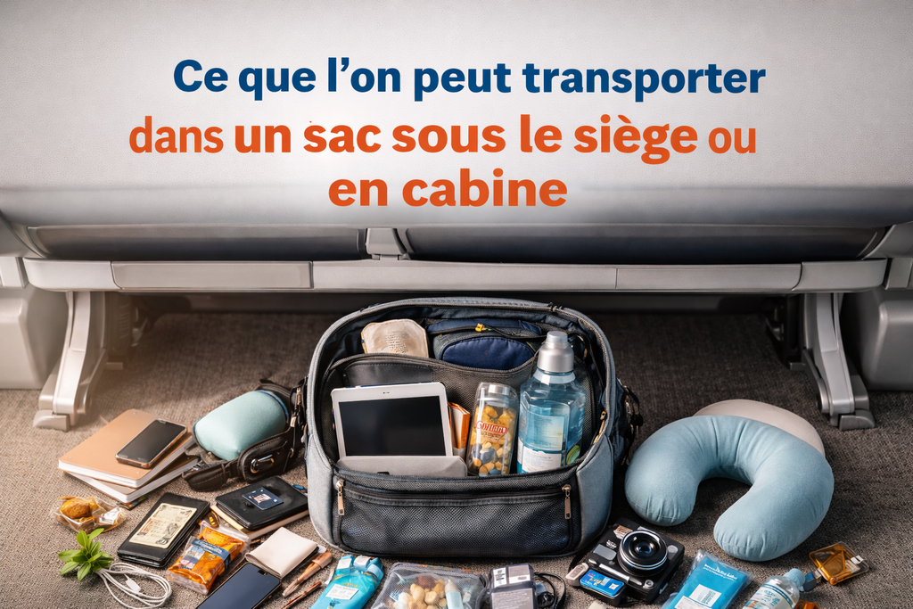Que peut-on transporter dans un sac sous le siège ou un bagage cabine ?