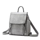Sac à dos femme en cuir véritable couleur gris