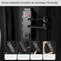 Sac à compression sous vide compatible Air France 31×50×18 cm : nylon résistant, dos respirant, rangements multiples pour ordinateur et voyage.