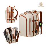 Sac à dos pour avion avec deux trousses incluses et rangement optimisé