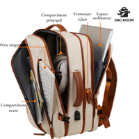 Sac cabine avion avec deux trousses offertes, idéal pour vols courts