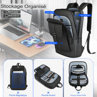 Sac cabine léger utilisé comme sac à dos pour un trajet en avion.