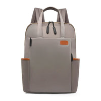 Sac à dos business unisexe compact gris vu de face, format 29x12x37 cm