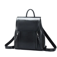 Sac à dos femme en cuir véritable couleur noir