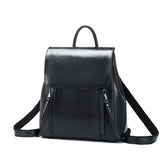 Sac à dos femme en cuir véritable couleur noir