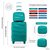 Valise cabine 55x40x20 cm, approuvée EasyJet et ultra légère