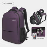 sac de voyage cabine violet avec compartiment ordinateur et poche antivol
