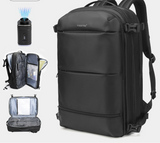 Sac à compression Air France 31×50×18 cm extensible : optimise ton bagage cabine, 36-55L, port USB, anti-vol, ouverture 180°. Parfait low-cost !